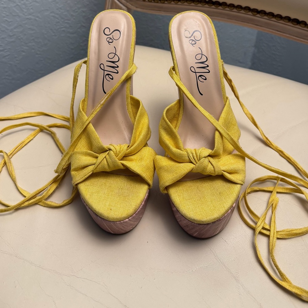 So Me Yellow Platform Women's Shoes